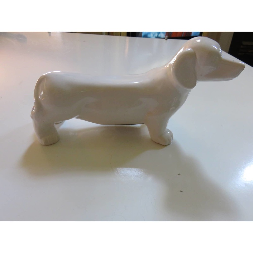 new unused Isaac Jacobs Daschund‎ Dog White Figurine 8"